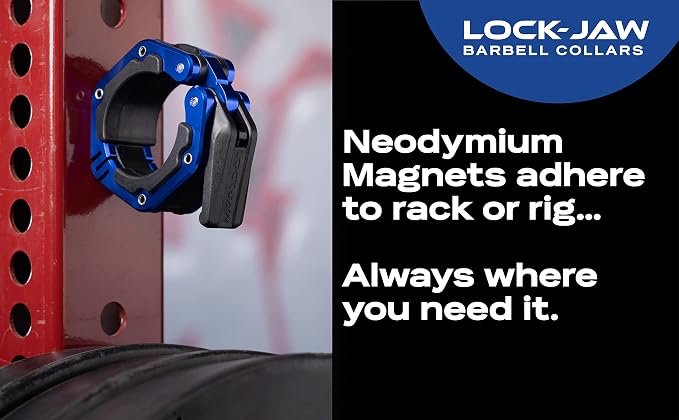 Lock-Jaw Flex Magnetic Barbell Collars/Clamps, 2"/50mm Olympic Bars