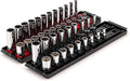 TEKTON 3/8 Inch Drive 12-Point Socket Set, 42-Piece | SHD91219 | (5/16 - 3/4 in., 8 - 19 mm), Shallow and Deep, Socket Rail