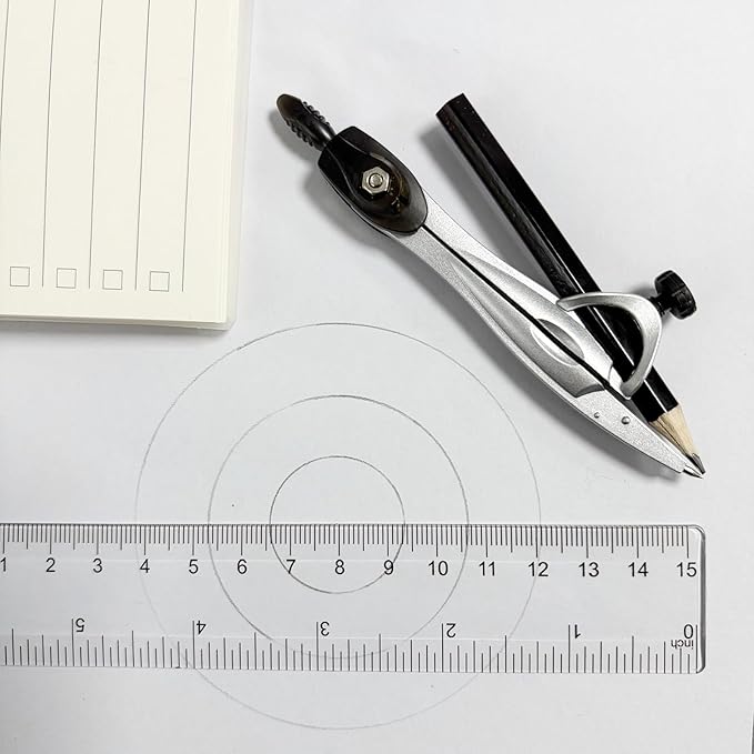 Protractor and Compass Set with Rulers, All-in-One Compass Geometry Tool Kit for Students and Technical Drawing