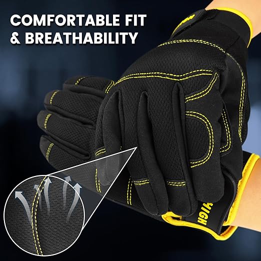Work Gloves Women 2 Pairs, UltraLight Gardening Gloves, MultiFunctional Utility Gloves for Yard, Houseworking, Warehouse, Touchscreen, Flex Grip, Machine Washable (S)