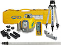 Spectra Precision LL1505C Rotary Laser Kit with HL450 Receiver, GR152 Grade Rod (inches), Tripod & Battery System — IP66 Rugged Accuracy - Premium - System Case