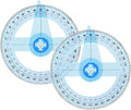 2 PCS 360 Degree Swing Arm Protractor Plastic Circle Protractor Ruler for School Classroom Drafting Angle Measurement
