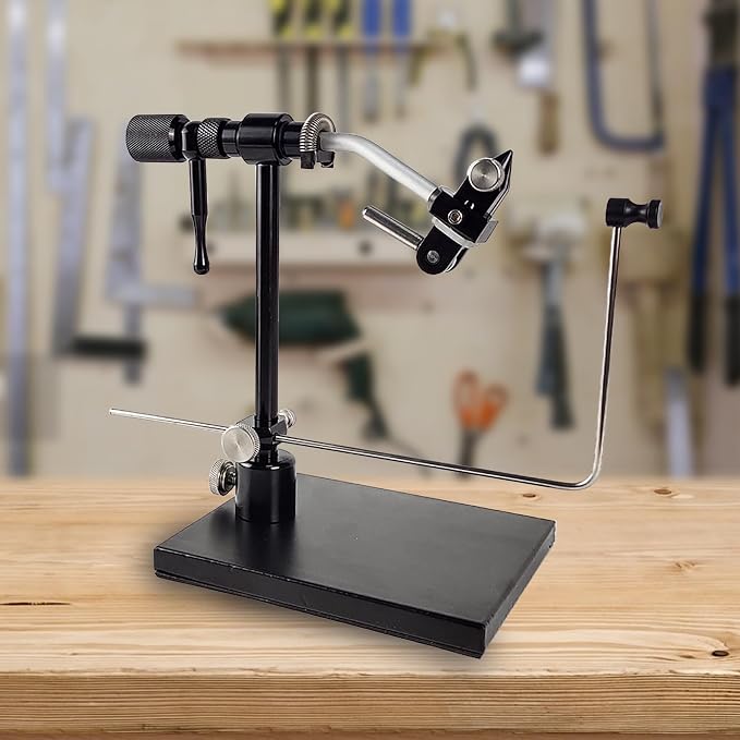 360 Degree Rotary Fly Tying Vise Aluminum Fly Tying Tool with Hardened Steel Jaws Adjustable Hook Size 28 to 5 0 Fly Fishing Vise