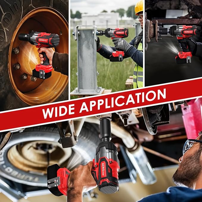 ACROPOW Cordless Impact Wrench Compatible with Milwaukee 18V Battery， 3/4” 1850FT-LBS Brushless High Torque Impact Driver, Auto-Stop Reverse, Variable Speed Heavy Duty Impact Gun(Bare Tool)