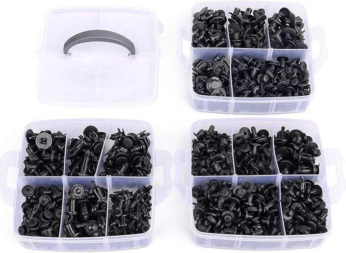 GOOACC 635Pcs Car Push Retainer Clips & Auto Fasteners Assortment -16 Most Popular Sizes Nylon Bumper Fender Rivets with 10 Cable Ties and Fasteners Remover for Toyota GM Ford Honda Acura Chrysler