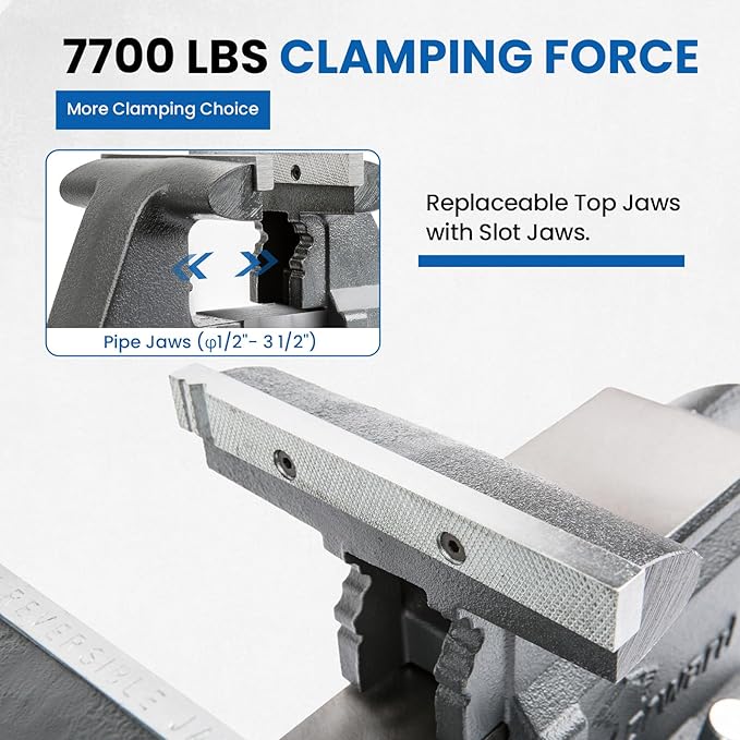 Forward CR50A-5.5In Bench Vise Heavy Duty Vice with Anvil and 210 Degrees Swivel Base (5 1/2")