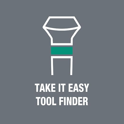 Wera 2052/6 Kraftform Micro Ballhead Hexagon Electronics Screwdriver Set and Rack, 6-Piece