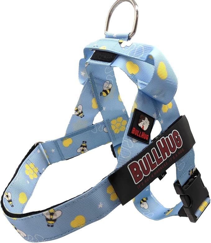 Adjustable Dog Harness– No Pull, No Choke – for English Bulldogs, French Bulldogs, Pugs & Broad-Chested Breeds – Easy, Safe Walks (Bumble BEE, XS)