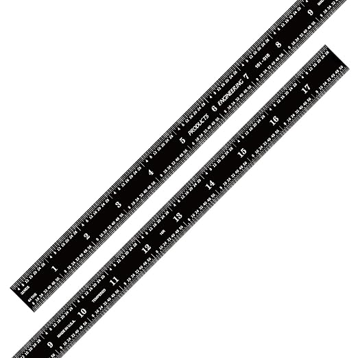 PEC Tools 18" Flexible Metal Rule, Designed for High-Accuracy Industrial Environments, Made in USA