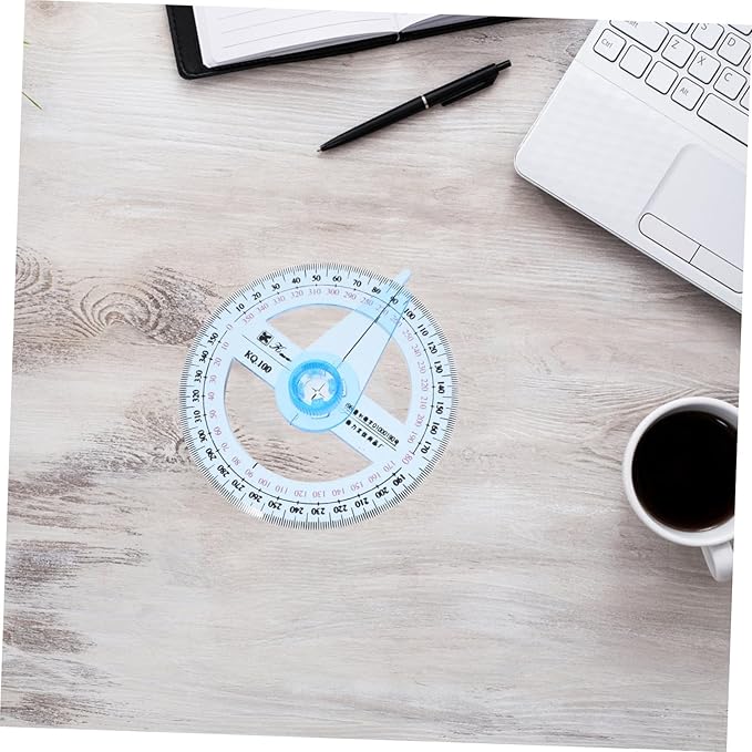 2Pcs Circle Protractor Drafting Tools Protractor Measuring Tool 360-degree Math Geometry Set for Classroom