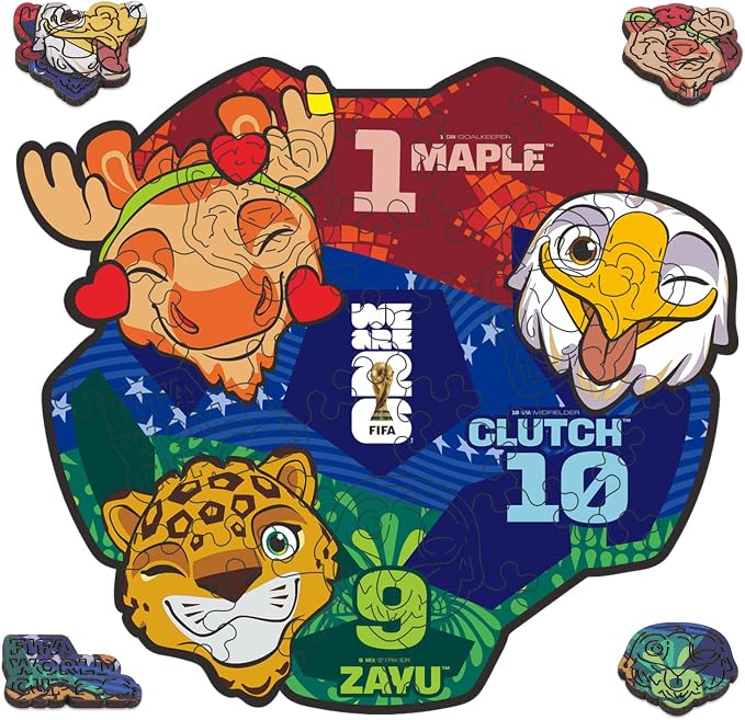 FIFA World Cup 2026 Mascot 26PCS Wooden Pocket Puzzle