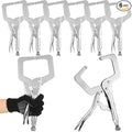 Yexiya 6 Pcs 11 Inch Locking C Clamp Original Lock Regular Tips Plain Adjustable Alloy Steel Locking C Clamp for Woodworking Carpentry Welding Electrical Equipment, Silver
