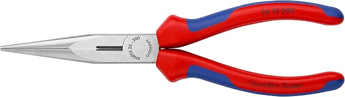 KNIPEX Long Nose Pliers with Cutter (2612200) and Cobra Pliers (8701180) Tool Set, Multi-Colour