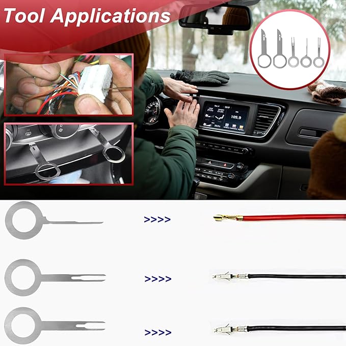 Doaho 19Pcs Car Trim Removal Tool,Auto Clip Pliers Fastener Remover Set,Pry Tool Repair Kit,Fastener Clips Removal Car Tool for Panel,Audio, Dash, Window,Clip and Upholstery with Storage Bag