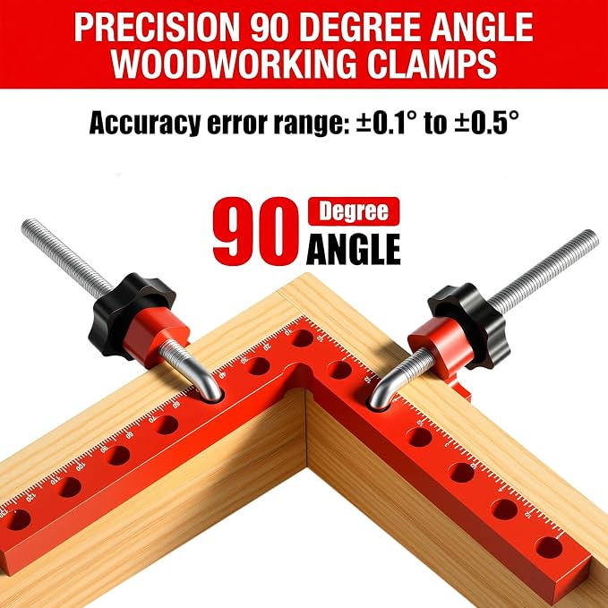 Corner Clamp for Woodworking, 90 Degree Right Angle Clamp, 8 Pack 5.5" & 2.5" Aluminum Alloy Positioning Squares for Cabinets & Picture Frames