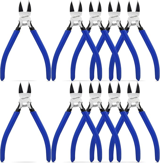 Wire Snips Cutter 6" - 10 Pack Floral Wire Cutters for Artificial Flowers - Small Dykes Cutter for Jewelry Making Crafting Zip Ties - Side Diagonal Cut Pliers Tool Spring Loaded -Blue