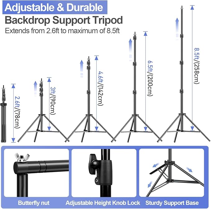 EMART Green Screen Backdrop Kit 8.5x10FT with 3Pcs 10x12FT Backdrop