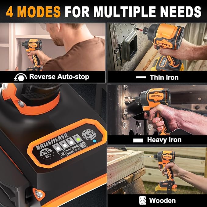Cordless Impact Driver and Drill Combo Kit (Tool Only) Compatible with Dewalt 20V Max Battery, Up to 2300 In-lbs Brushless1/4" Impact Driver and 620 In-lbs 3/8" Power Drill with Tool Bag, LED Light