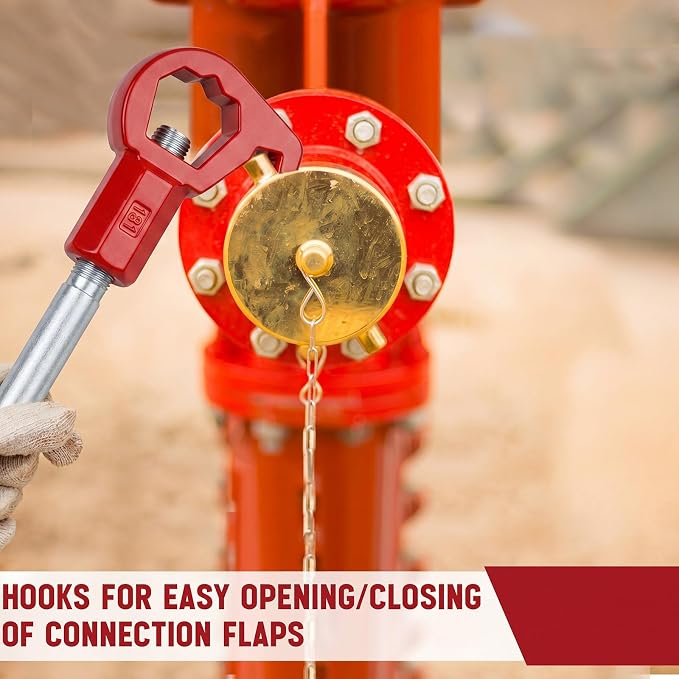 Tandefio 1 Pcs Fire Hydrant Wrench, 1-1/2" to 6", Red | Adjustable Hydrant Key for Utility Crews, Multifunctional Hydrant Wrench for Tightening Fire Nuts Tightening Water Pipes
