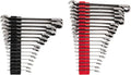 TEKTON Reversible Ratcheting Combination Wrench Set, 34-Piece | WRC94305 | (1/4 - 1 in., 6 - 24 mm), 12-Point, Satin Chrome Finish, Modular Organizer