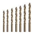 Drill America 7 Piece Cobalt Drill Bit Set, Plastic Pouch Case, DWDCO Series