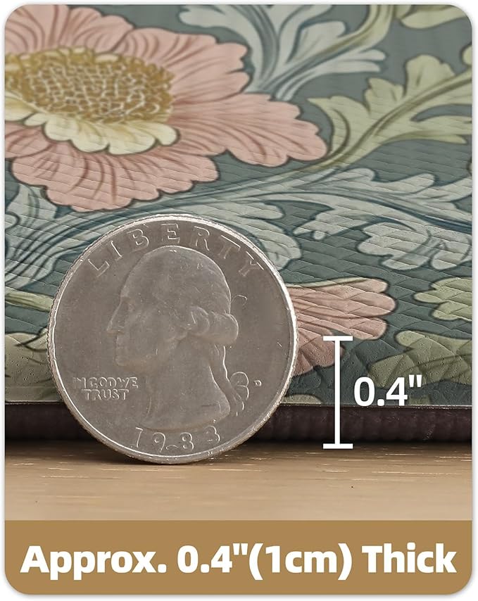 Color&Geometry Floral Kitchen Mat 24"x87", Anti Fatigue Kitchen Mats for Floor, Kitchen Rugs Non Slip, Waterproof & Oil Proof Padded Runner for Standing Desk Office, Sink - Sage Green