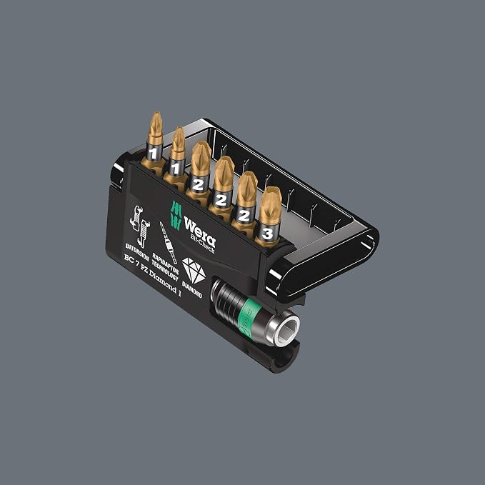 BIT-CHECK 7 PZ DIAMOND 1 BITS + UNIVERSAL BITHOLDER