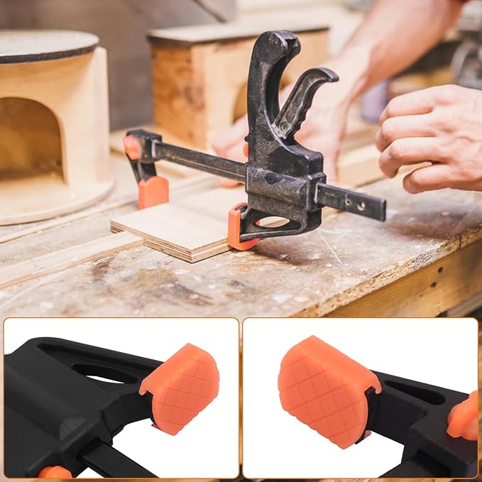 20 Pack 4 Inch F Bar Clamp, Medium Duty 70lbs One Handed Clamps/Spreader, Bar Clamps for Woodworking, Crafting, by GENHAKON