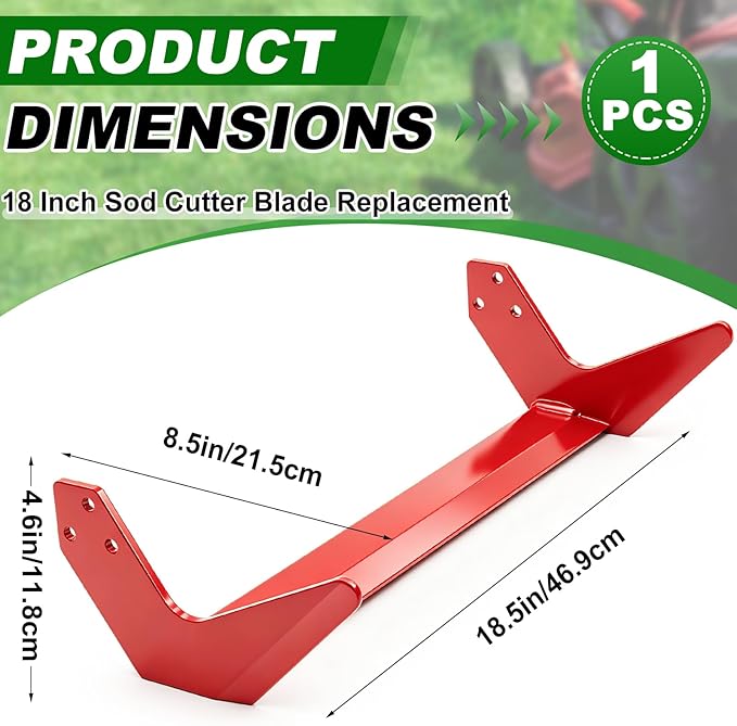Threlaco 18" Sod Cutter Blade, Fits 18" Sod Cutter Replacement Compatible with Ryan # 4132717 4132717.7