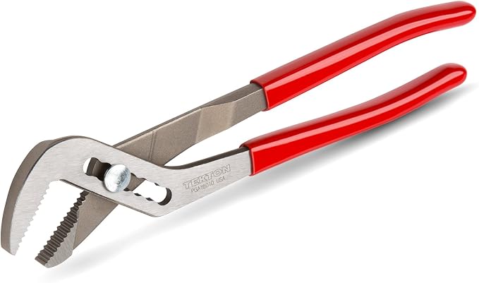 TEKTON 10 Inch Angle Nose Slip Joint Pliers (2 in. Jaw) | PGA16010 | Made in USA