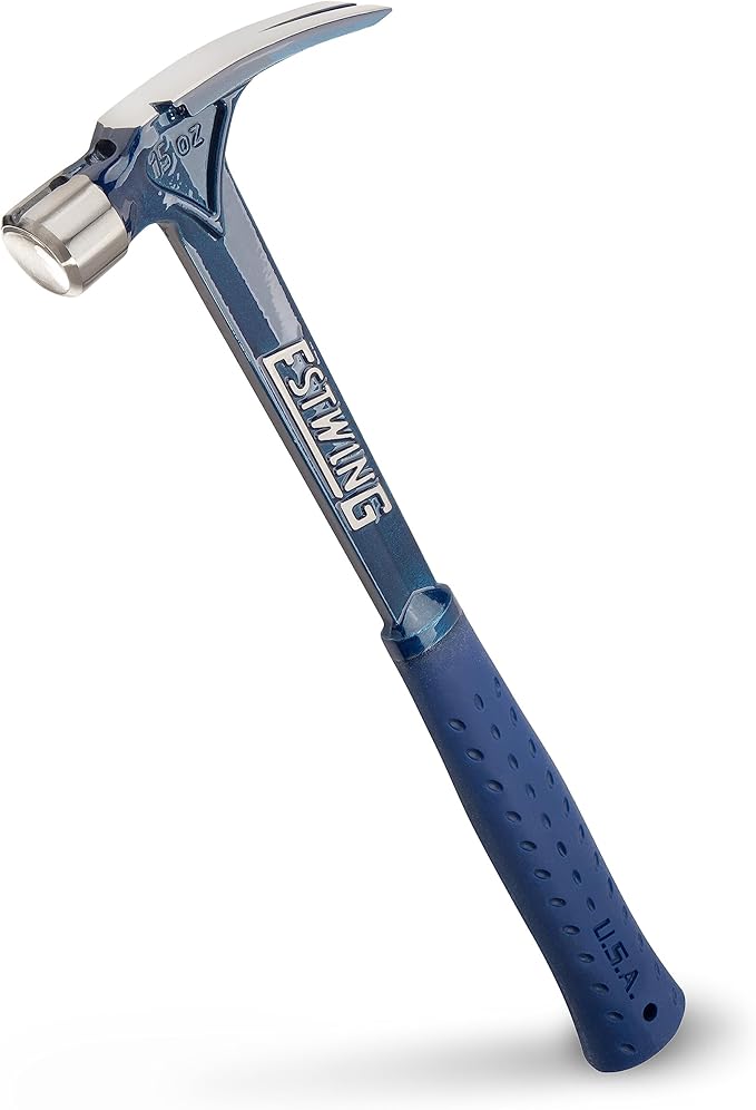 ESTWING Ultra Series Hammer - 15 oz USA Made Rip Claw Framing Hammer with Smooth Face & Shock Reduction Grip - E6-15S