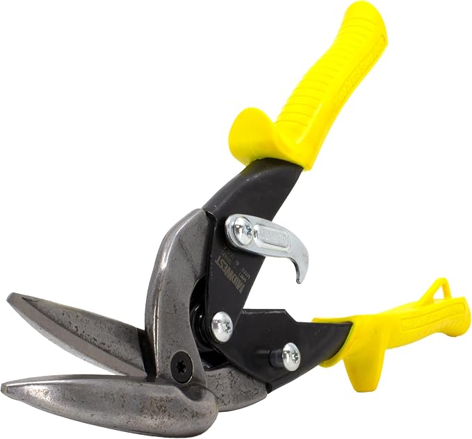 MIDWEST Aviation Snip - Straight Cut Offset Tin Cutting Shears with Forged Blade & KUSH'N-POWER Comfort Grips - MWT-6510S