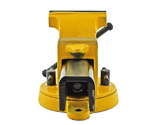 Yost Vises 908-HV All Steel Combination Vise | 8 Inch Jaw Width Pipe and Bench Vise |Secure Grip with Swivel Base | Made of Structural Cast Steel | High Visibility Safety Yellow