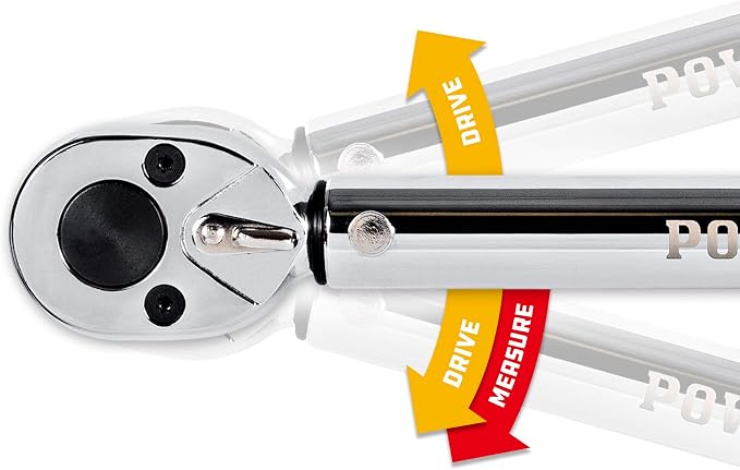 Powerbuilt Micrometer Torque Wrench, 1/2 Inch Drive, Dual Scale, Working Range 30 to 150 Ft-Lbs, Retractable Lock, Storage Case - 649974