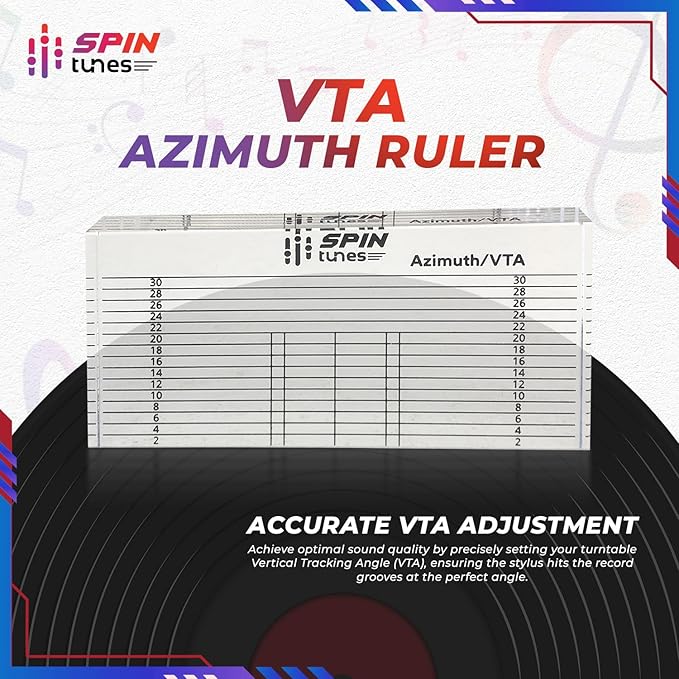 VTA Azimuth Ruler for Vinyl Enthusiasts - Accurately Set Vertical Tracking Angle Block for DJ Turntable and Azimuth Alignment - Essential Tool for Optimal Turntable Performance