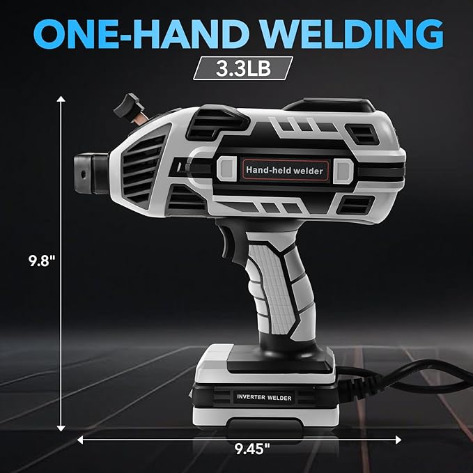 Portable Welding Machine, 110V Handheld Welder with 30PCS Rods & Auto Darkening Goggles, Electric ARC Welder Gun with IGBT Inverter 5 Variable Current Adjustment Fits for 3/32" Welding Rods