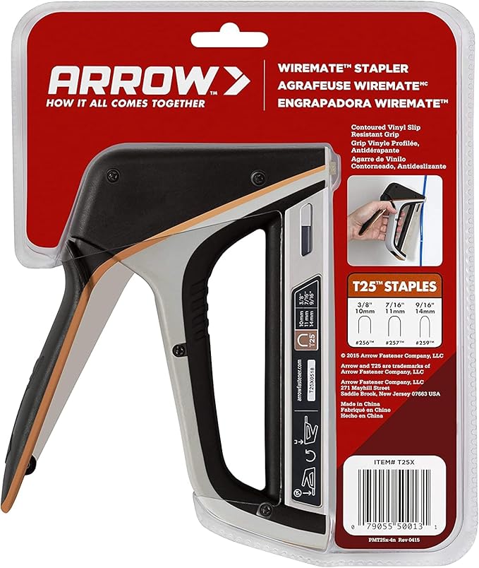 Arrow T25X Heavy Duty Staple Gun for Low Voltage Cables and Wires, Christmas and Holiday Lights, and Lighted Decorations