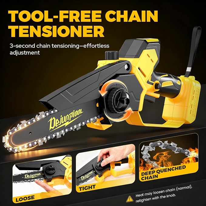 Cordless Mini Chainsaw Compatible with Dewalt 20V MAX Battery, 6 Inch & 8 Inch Small Electric Chainsaw Brushless, Auto Oiler, Handheld Pruning Tree Saw Gift for Men Dad Husband Fathers (Tool Only)