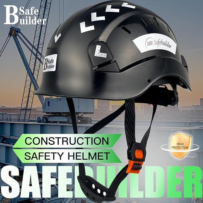 Construction Safety Helmet ABS Hard Hat Adjustable Ventilation System Hardhats Industrial Work Head Protection for Men Certified ANSI/ISEA Z89.1