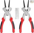 KEILEOHO 2 PCS 8 Inch Mig Welding Pliers with Metal Sheet Thickness Gauge, Multi Function Carbon Steel Welding Pliers with Insulated Handle, Welding Plier for Metal Fabricator Wire Cutting