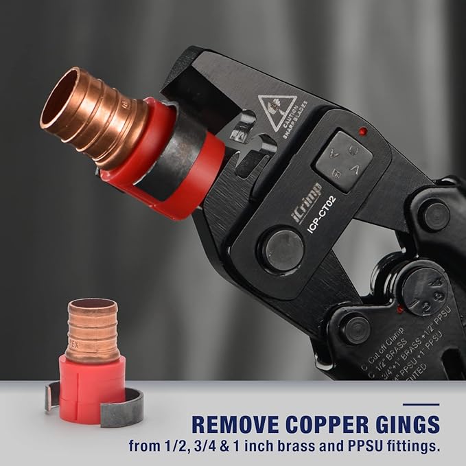 PEX Crimping Toolset for 3/8, 1/2, 3/4&1-inch Copper Rings w/Copper Ring Removal Tool