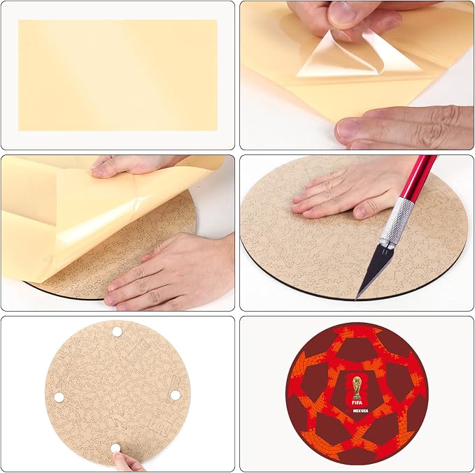 FIFA World Cup 2026 Soccer Wooden Puzzle for Adults, 5MM Thick, Canada Ball Puzzle for Soccer Fans, Officially Licensed Product, 200 Pieces Irregular Shape Jigsaw Puzzles,10 x 10
