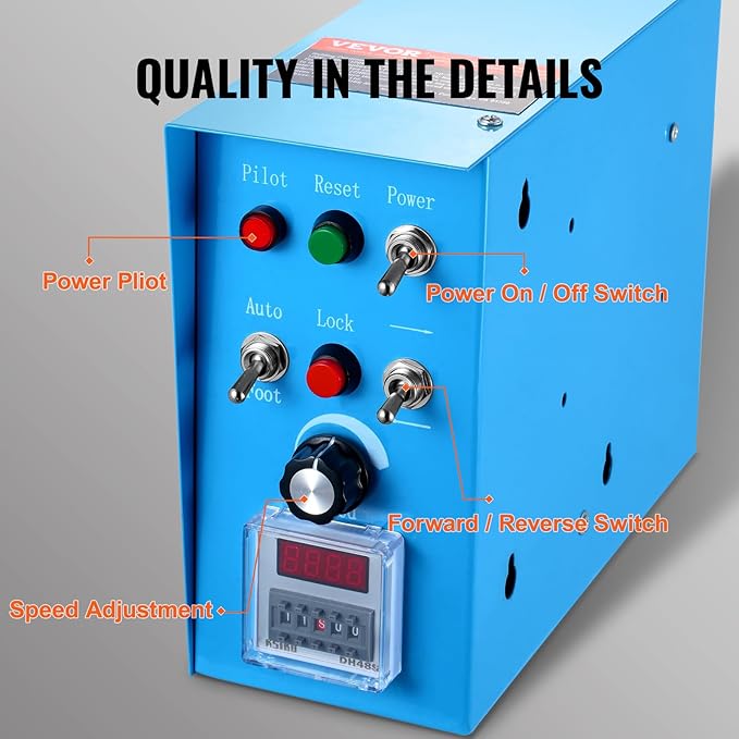 VEVOR Rotary Welding Positioner 50KG, Adjustable 0-90° Turntable for Welding 0.5-6RPM 120W, Includes 12.4 Inch 3-Jaw Lathe Chuck & Torch Stand for Efficient Cutting, Grinding, Assembly, Testing