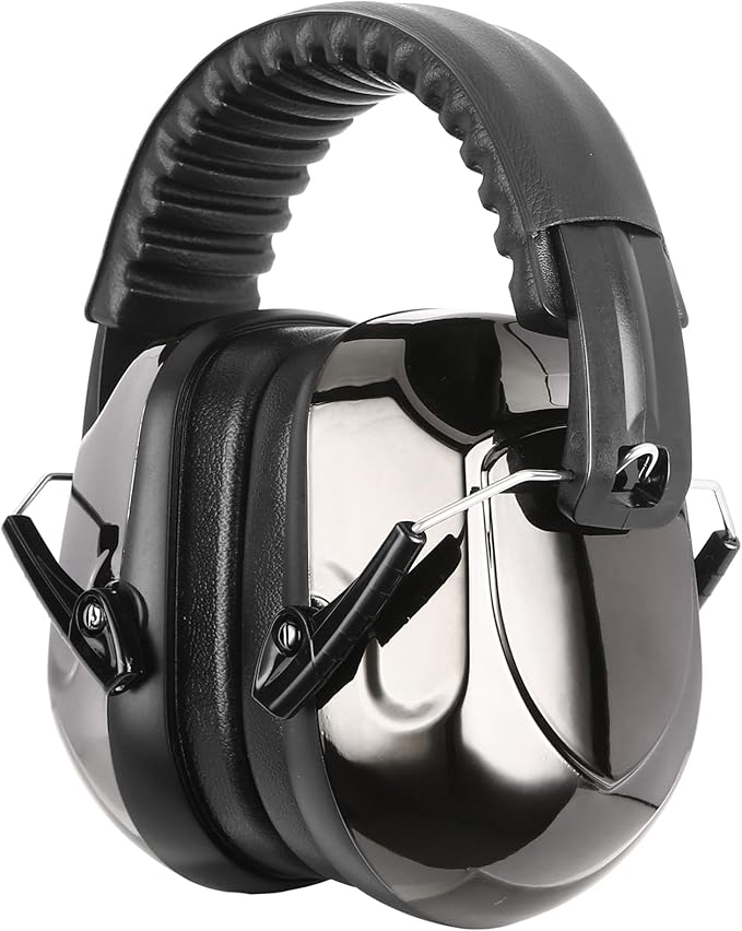 ProCase Noise Reduction Ear Muffs, Sound Proof Ear Protection, NRR 28dB Noise Cancelling Headphones for Adults Kids Autism, Hearing Protection for Shooting Gun Range Mowing -Metalic Black