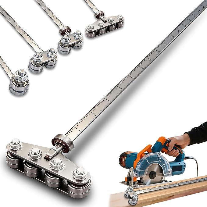 Positioning Calipers for Precise Measurements & Easy Wood Cutting,Adjustable Stainless Steel Circular Saw Guide Rail for Circular Saw Furniture Making (extra large)