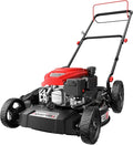AMERISUN 21" Gas Lawn Mower with 144cc Engine, 2-in-1 Mulching & Side Discharge, 6-Position Height Adjustment, Foldable Handles for Lawn, Yard and Garden