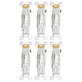 Baomain 6-Pack 15 Amp Toggle Light Switch, Single Pole, Residential/Commercial Grade, On/Off Switch, Glossy White, UL Certified