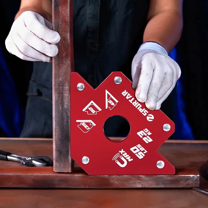 Spurtar Welding Magnets, 50lbs 4Pcs Welding Magnets and Clamps Heavy Duty Magnetic Holder Square 45°, 90°, 135° Degree Angle