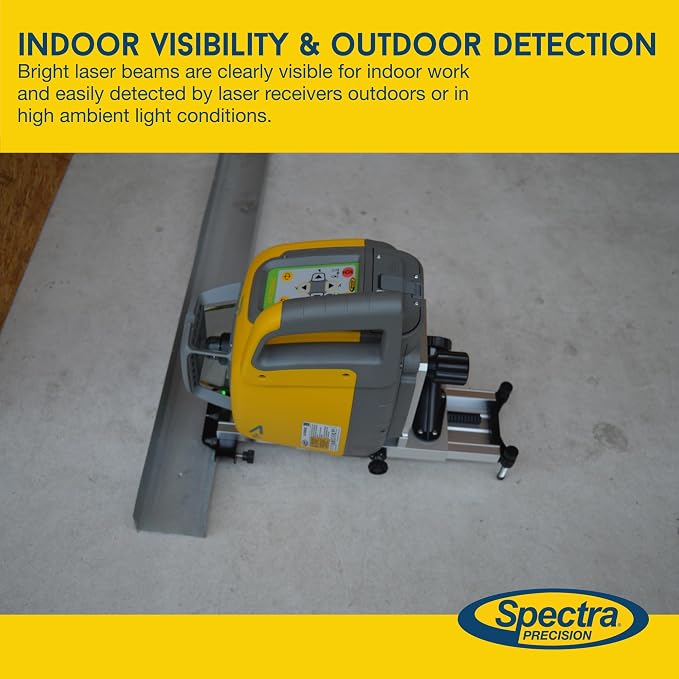 Spectra Precision HV1305C Horizontal/Vertical Red Beam Laser Kit with HL760 Receiver, RC1402 Remote, C70 Clamp, NiMH Battery & Accessories - Small Case