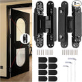 6" Hidden Hinges for Doors Invisible Hinge Concealed Hinges Zinc Alloy 180 Degree Swing Hinge 3 Way Adjustable Butt Silent Door Hinges 6 x 2.5 x 1 inch (Black Pack of 2)